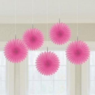 Pink Hanging Fans x5